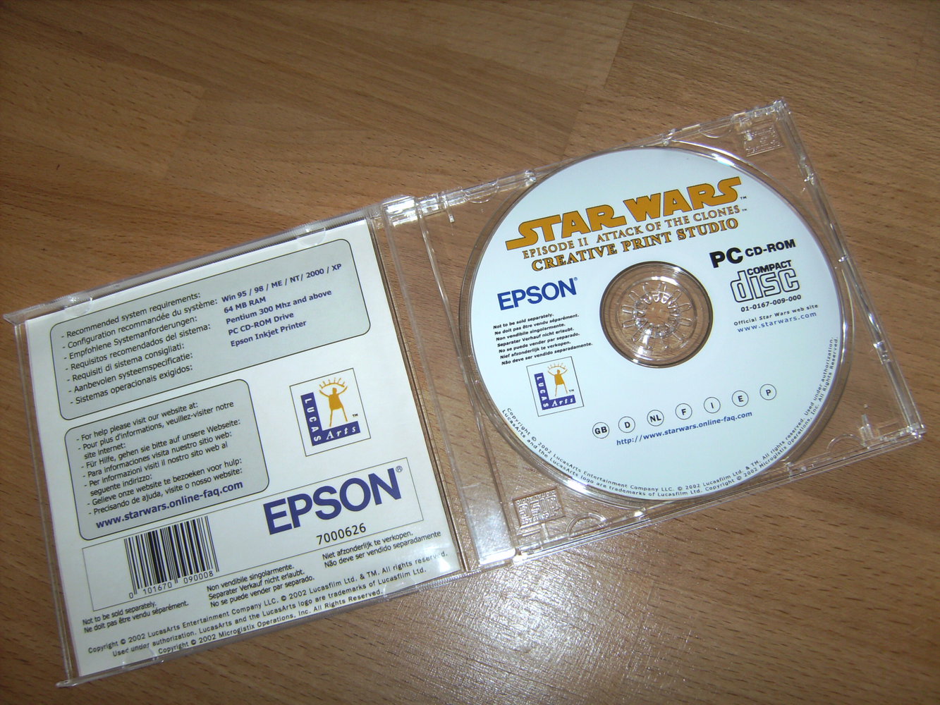 Star Wars PC CD-ROM Epson Creative Print Studio Ep II Attack of the Clones