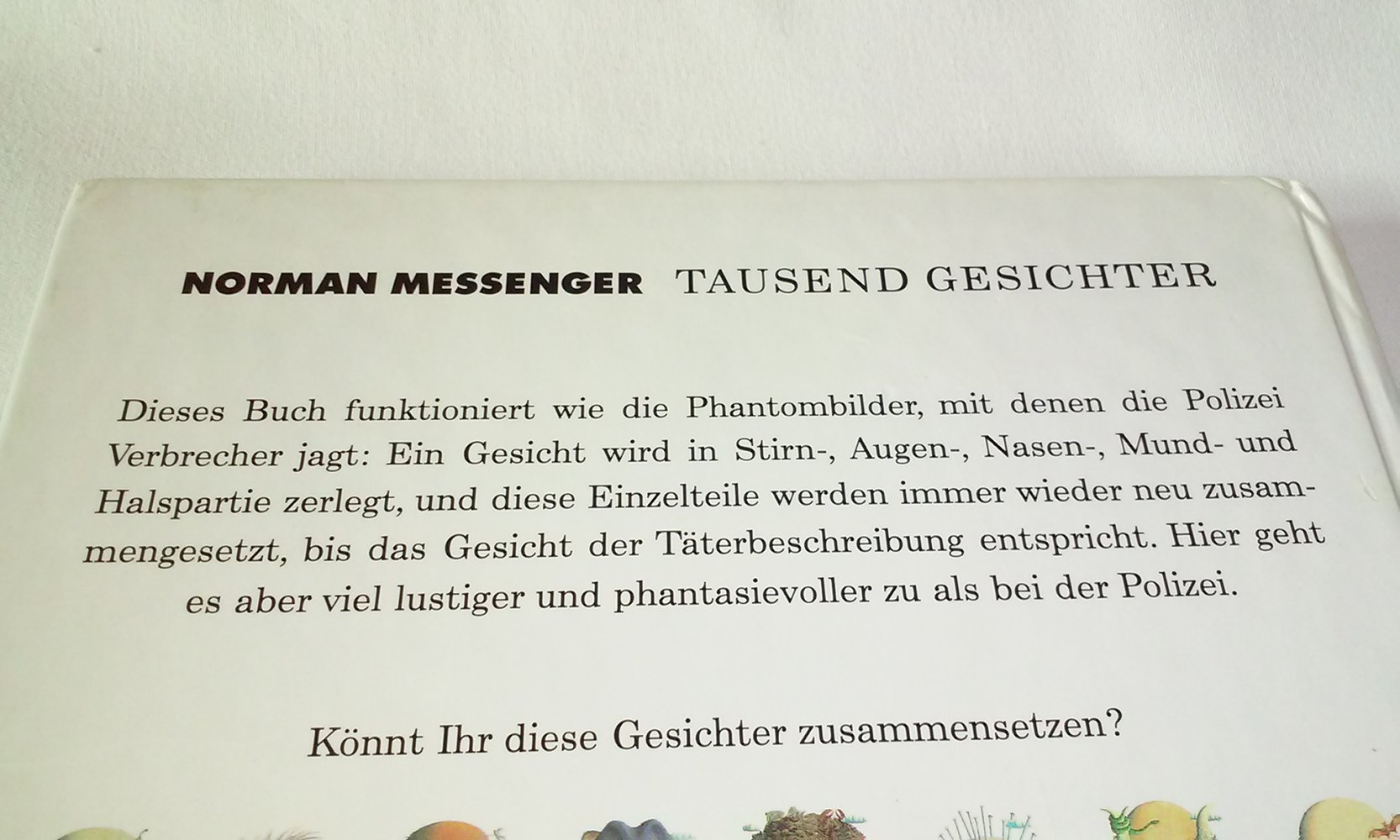 -Rarität- Messengers tausend Gesichter  VerwandlungsBilderbuch Phantombilder  Rarität Sammlerstück