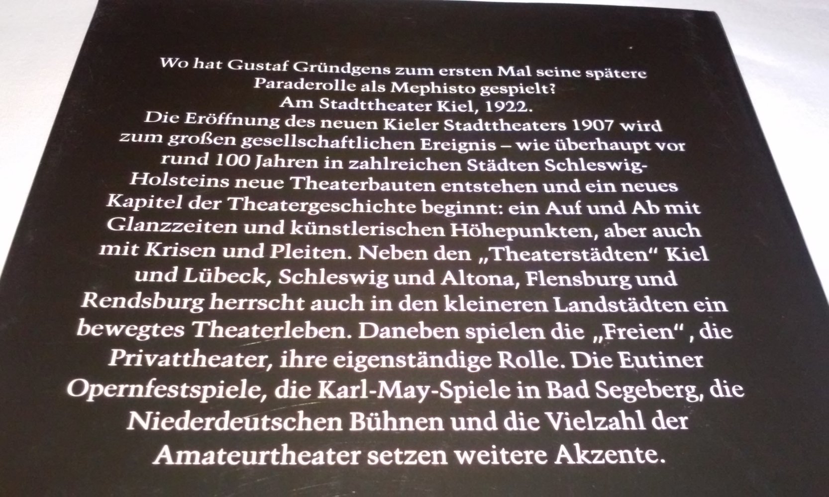 Vorhang auf!: Theater in Schleswig-Holstein  Sammlerstück Geschendktipp