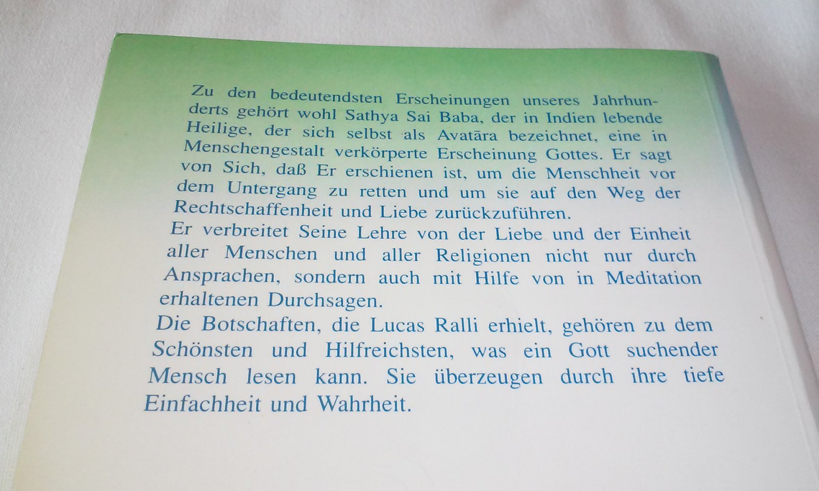 Sathya Sai Baba: Sai-Botschaften für Dich und mich. - Band 3  Lucas Ralli Sammlerstück  -Raität-