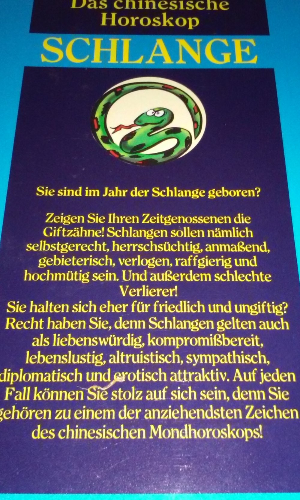 Die verführerische Schlange  das chinesische Horoskop  Sammlerstück Geschenktipp