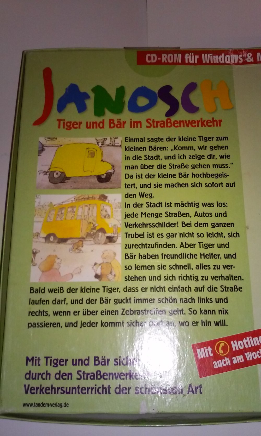  Janosch - Tiger und Bär im Straßenverkehr  Spielen Basteln Lernen  PC CD-Rom