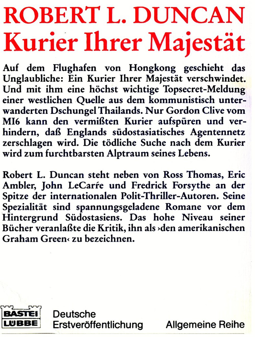 Kurier Ihrer Majestät - Roman von Robert L. Duncan