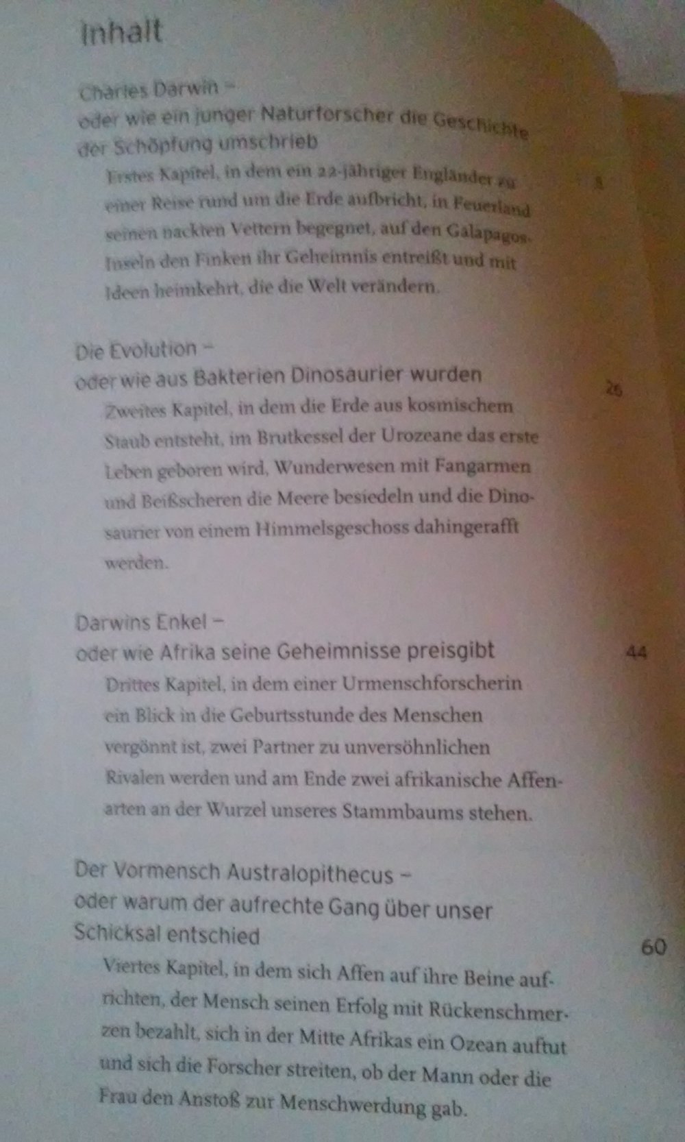 Darwins Finken oder wie der Affe zum Menschen wurde, tolles Buch