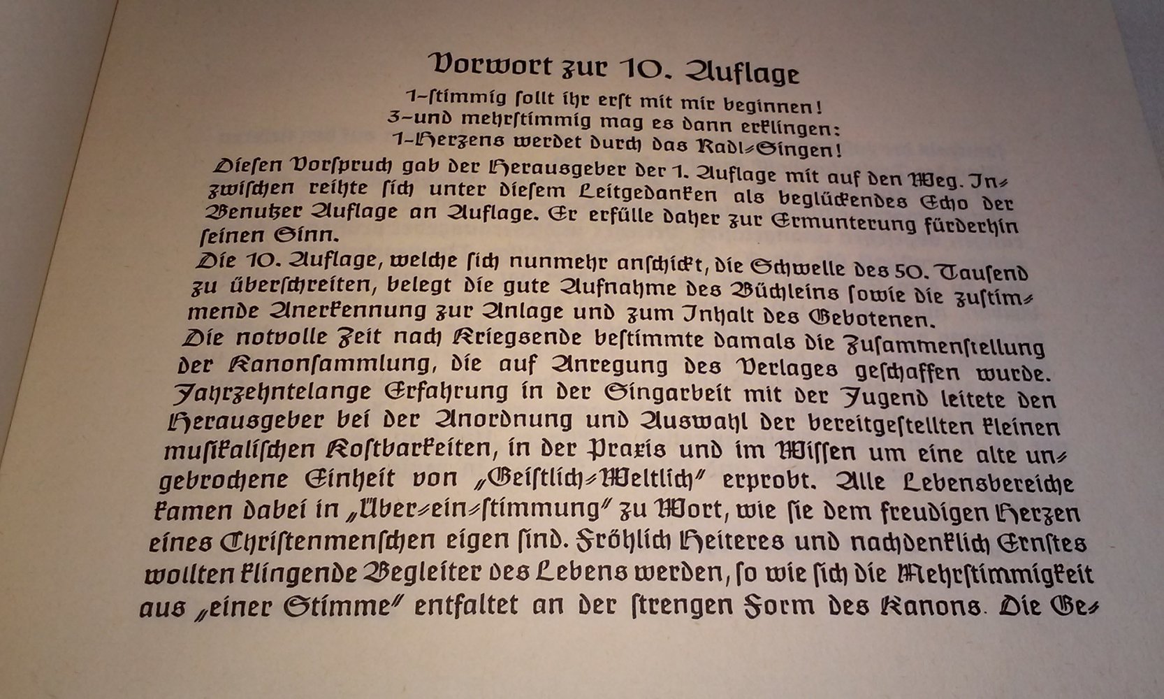 Ein klingend Rad mit 131 Speichen und 45 weiteren Kanons Liedertexte und Noten  Sammlerstück antik
