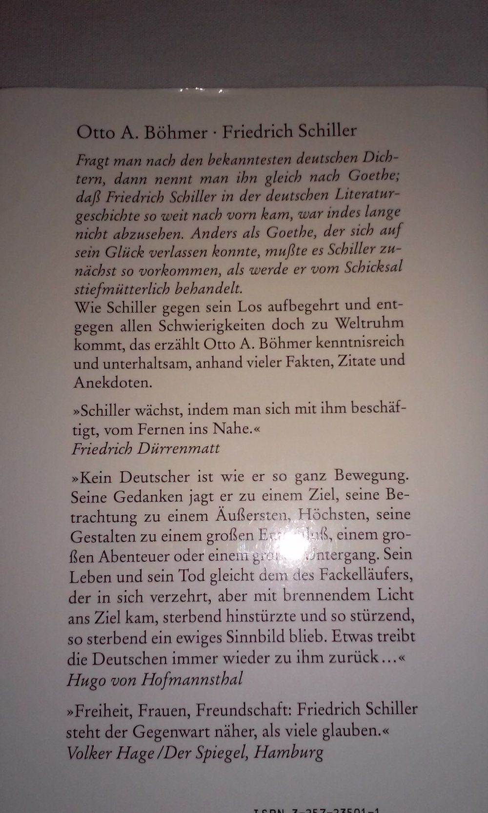 Friedrich Schiller: Sein Leben erzählt von Otto A. Böhmer