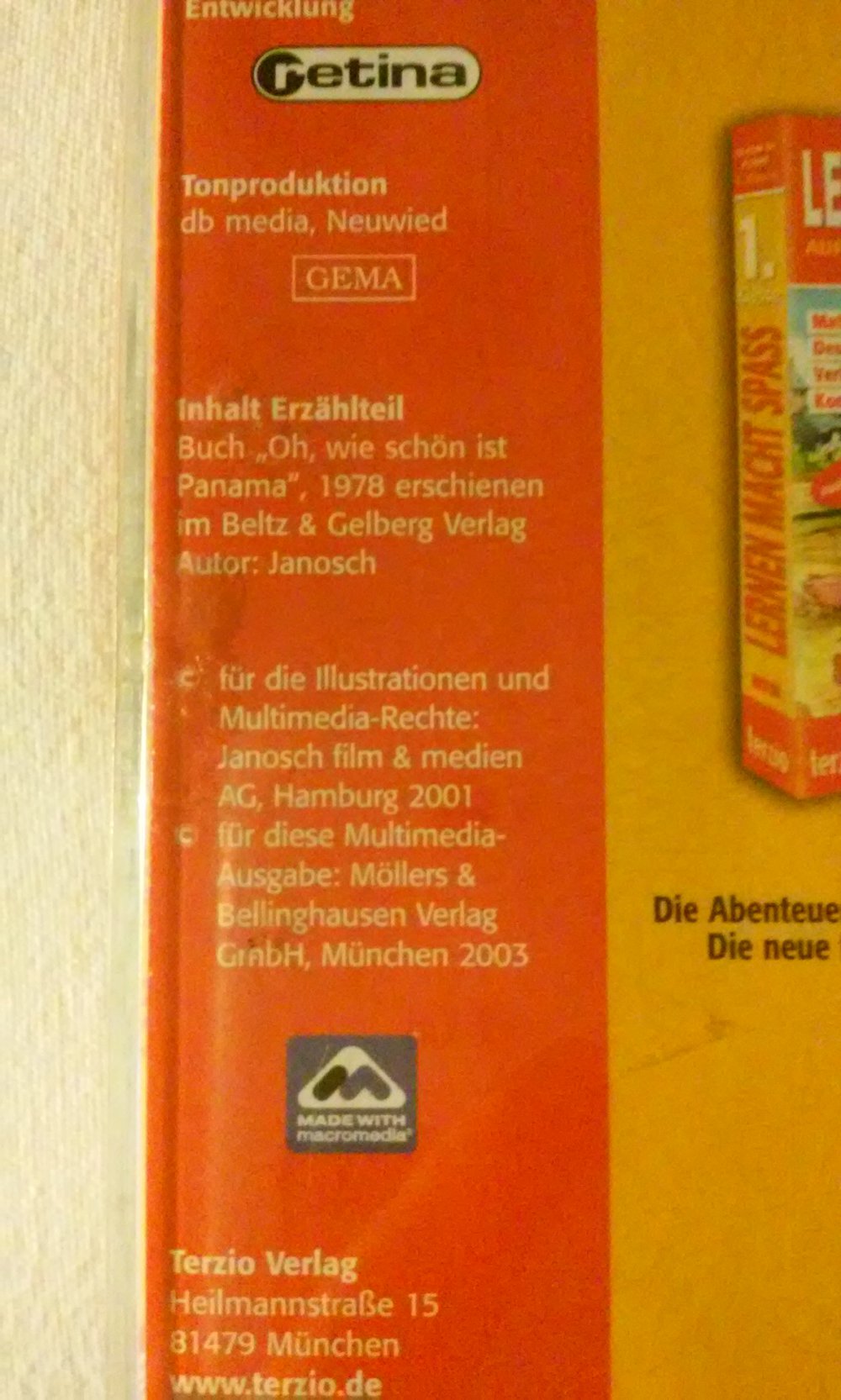 Janosch - Oh wie schön ist Panama  mit Janosch spielen und lernen  ab 5.Lj.  Sammlerstück