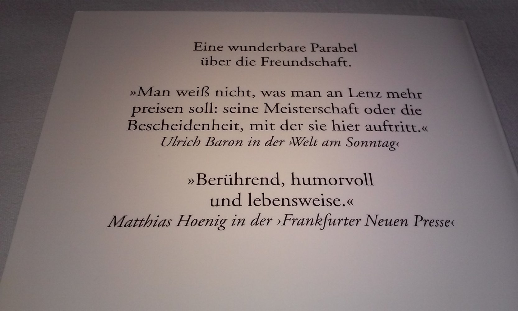 Landesbühne Siegfried Lenz eine Parabel über die Freundschaft  Bestseller/Klassiker