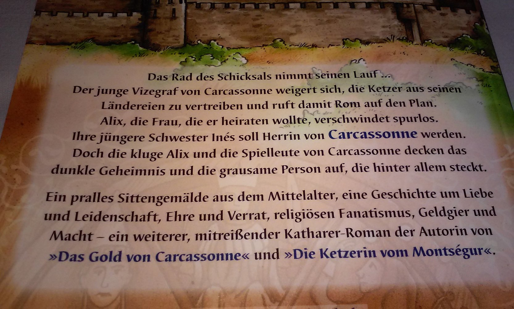 Carcassonne - Das Schicksalsrad historischer Roman 1.Auflage Hans im Glück Geschenktipp