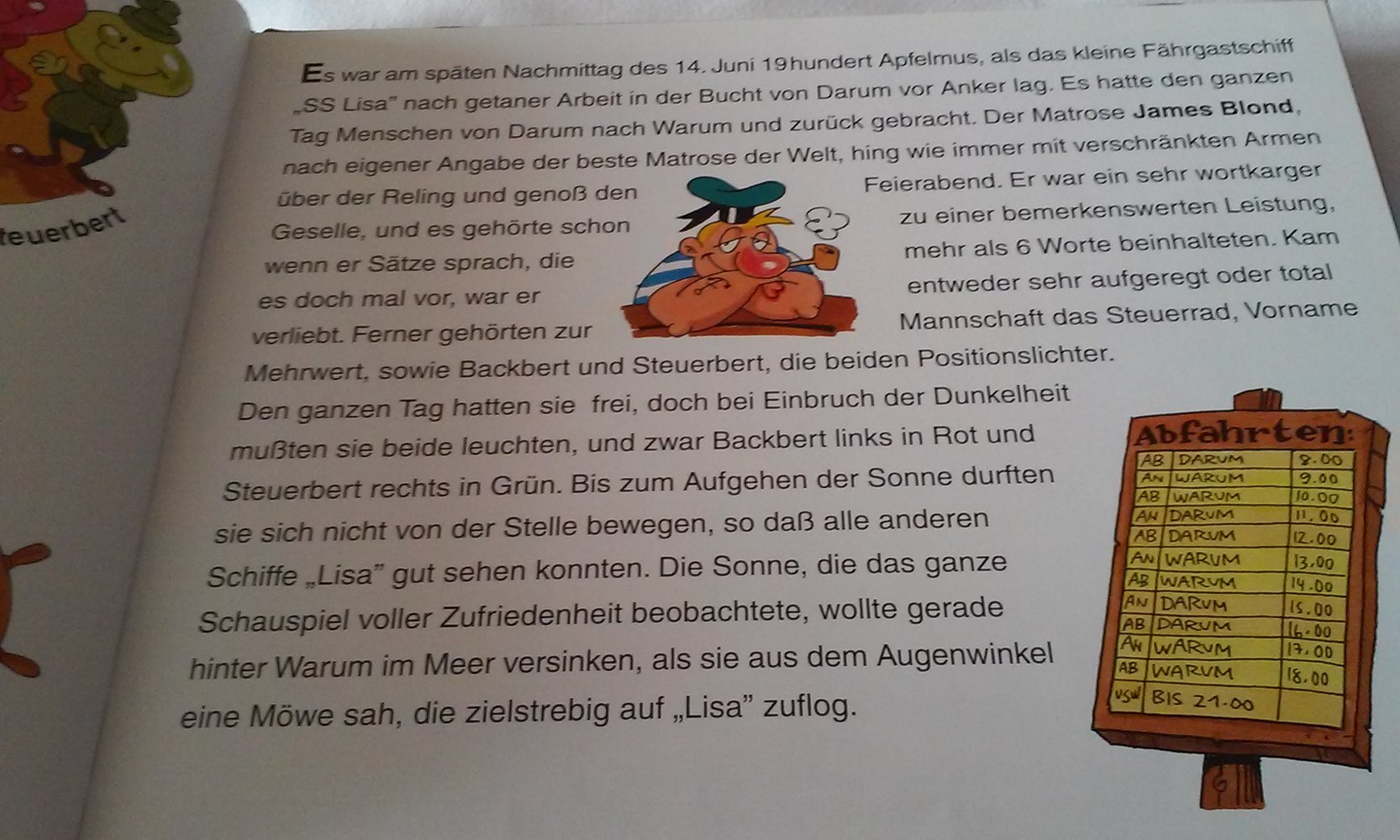 Matrose Schönfeldt schreibt ein Buch Kinderbuch für Gross und Klein