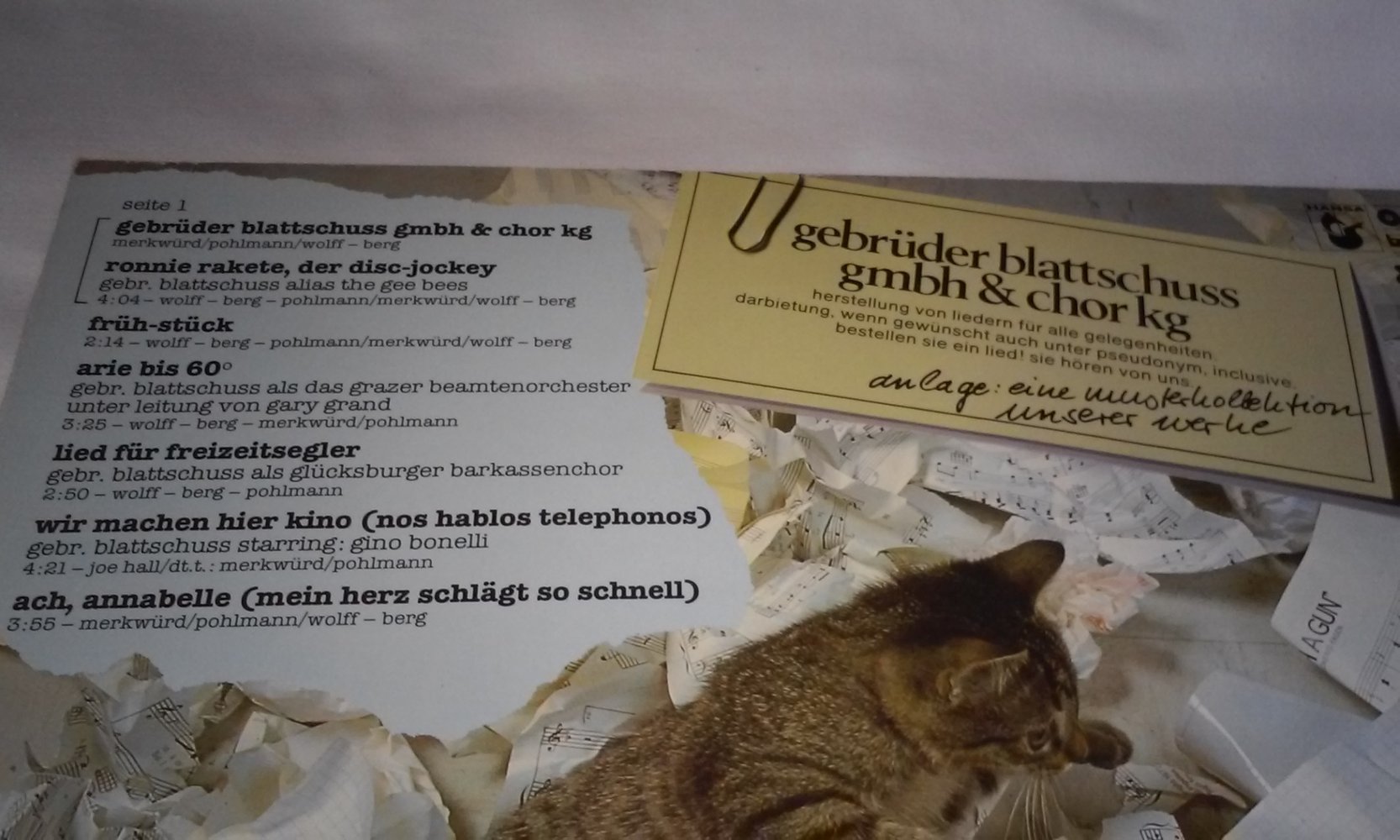 gebrüder blattschuss gmbh & chor kg (inkl.Poster) Sammlerstück antik Rarität 