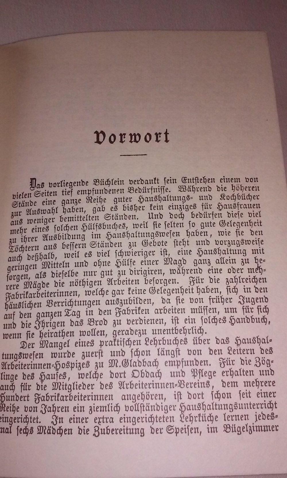 Das häusliche Glück. Vollständiger Haushaltungsunterricht nebst Anleitung zum Kochen für Arbeiterfrauen  antik 1975 (reprint 1888)