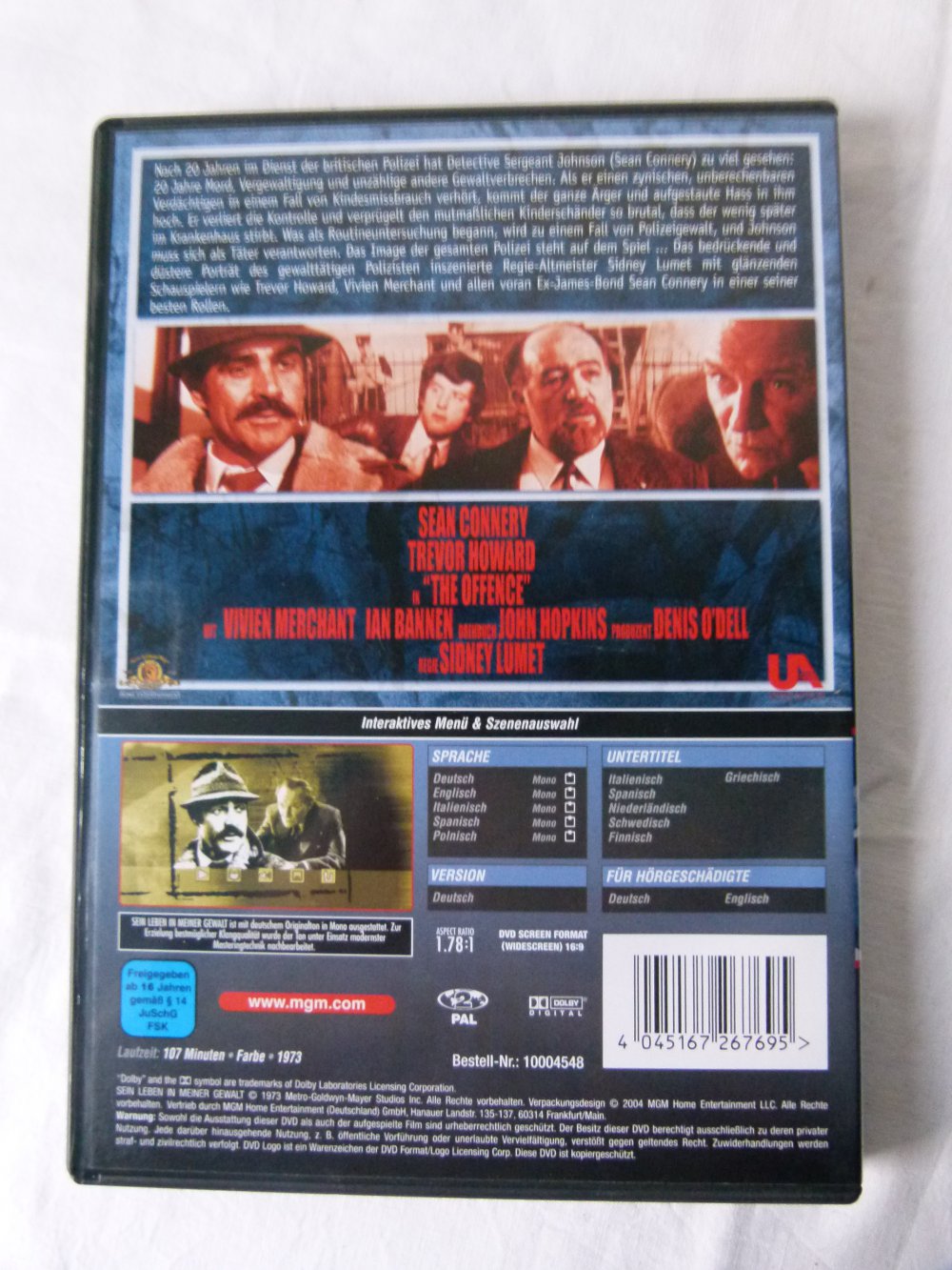 DVD Sein Leben in meiner Gewalt, u.a. Sean Connery, Krimi Thriller Drama, NEU
