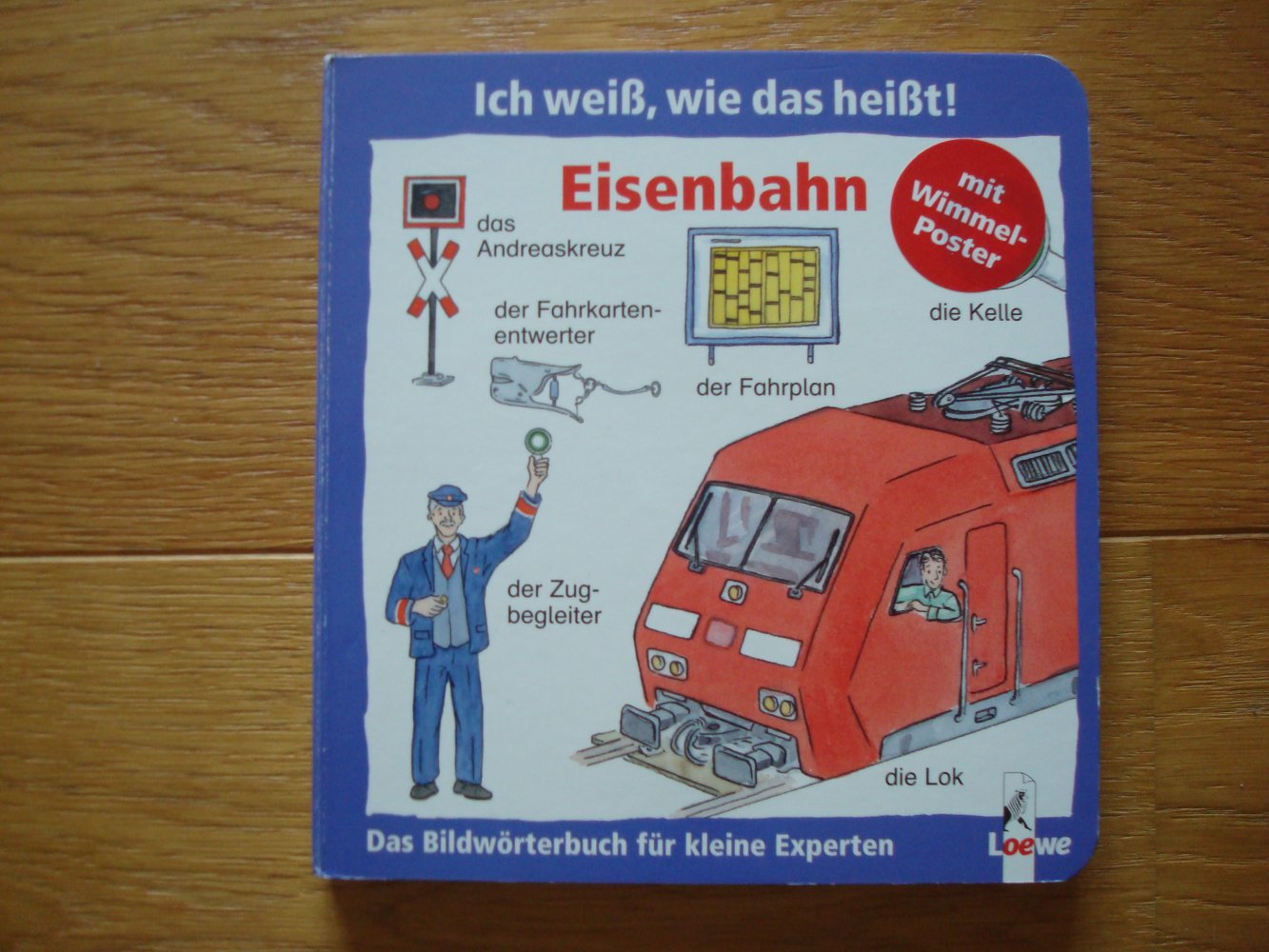 Buch, Bilderbuch, Wissensbuch, Begriffebuch Eisenbahn mit Wimmelposter