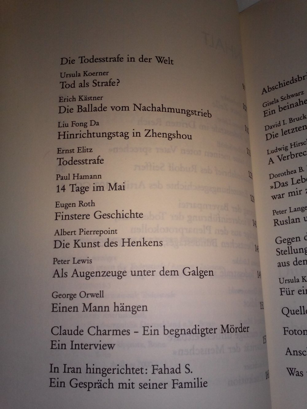 Ein Mensch weniger : Ein Lesebuch gegen die Todesstrafe