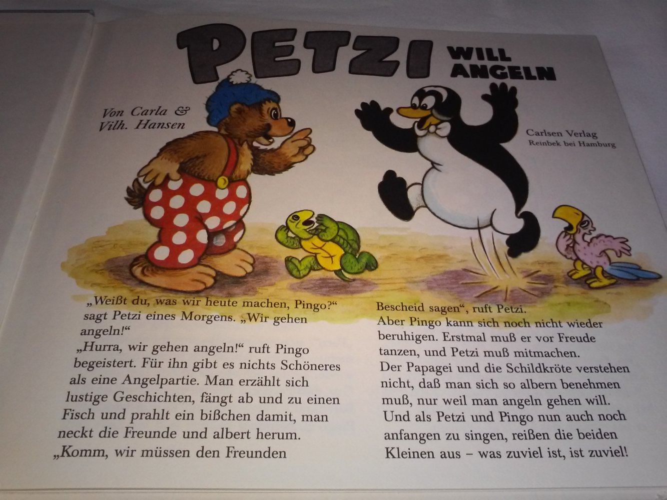 Petzi will angeln altes Kinderbuch