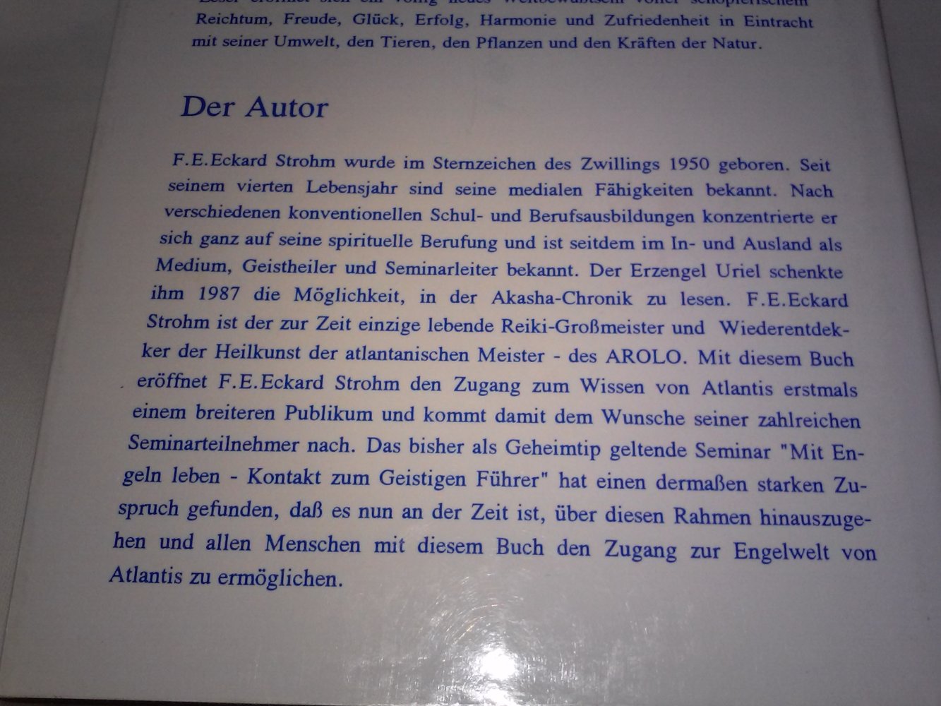 Eckard Strohm: Die Engel von Atlantis 1.Alg.