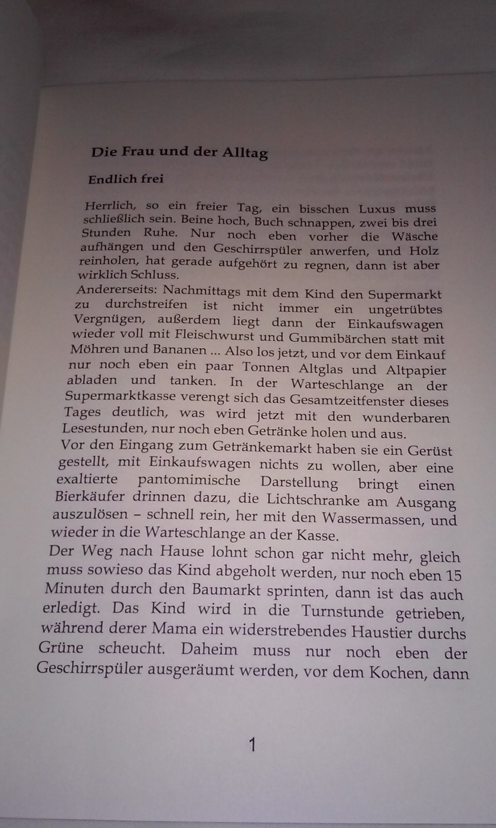 Die Frau und das Leben - Sonntagskolumnen …1.Auflage 