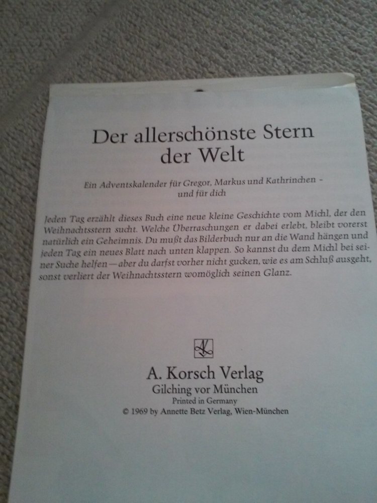 Der allerschönste Stern der Welt, Immerwährender Adventskalender vom Michl