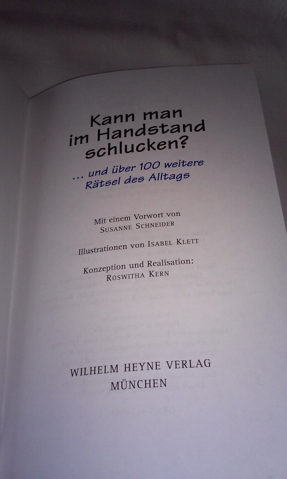 Kann man im Handstand schlucken?: ... und über 100 weitere Rätsel des Alltags  Originalauagabe neu-Geschenktipp