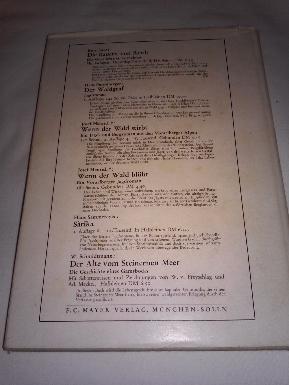 Der Muschel Ruf  -Kriminalroman aus dem Wienerwald- 1952