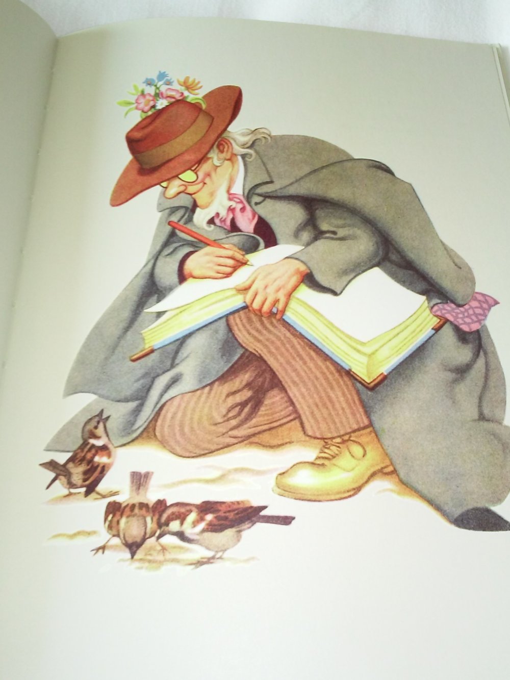 Professor Wüsstegern bei den Vögeln.