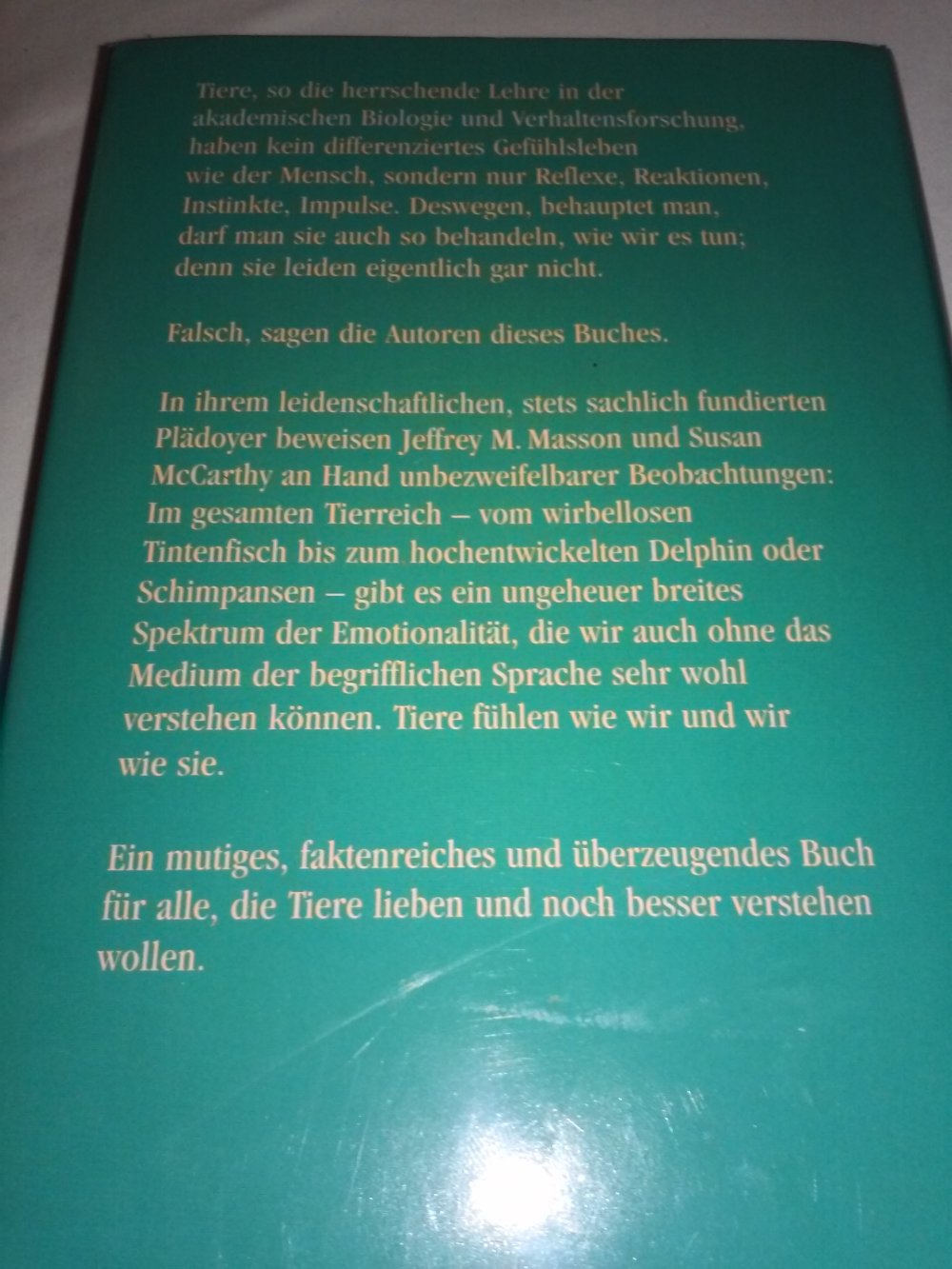 Neu! Jeffrey M. Masson, Susan McCarthy - Wenn Tiere weinen
