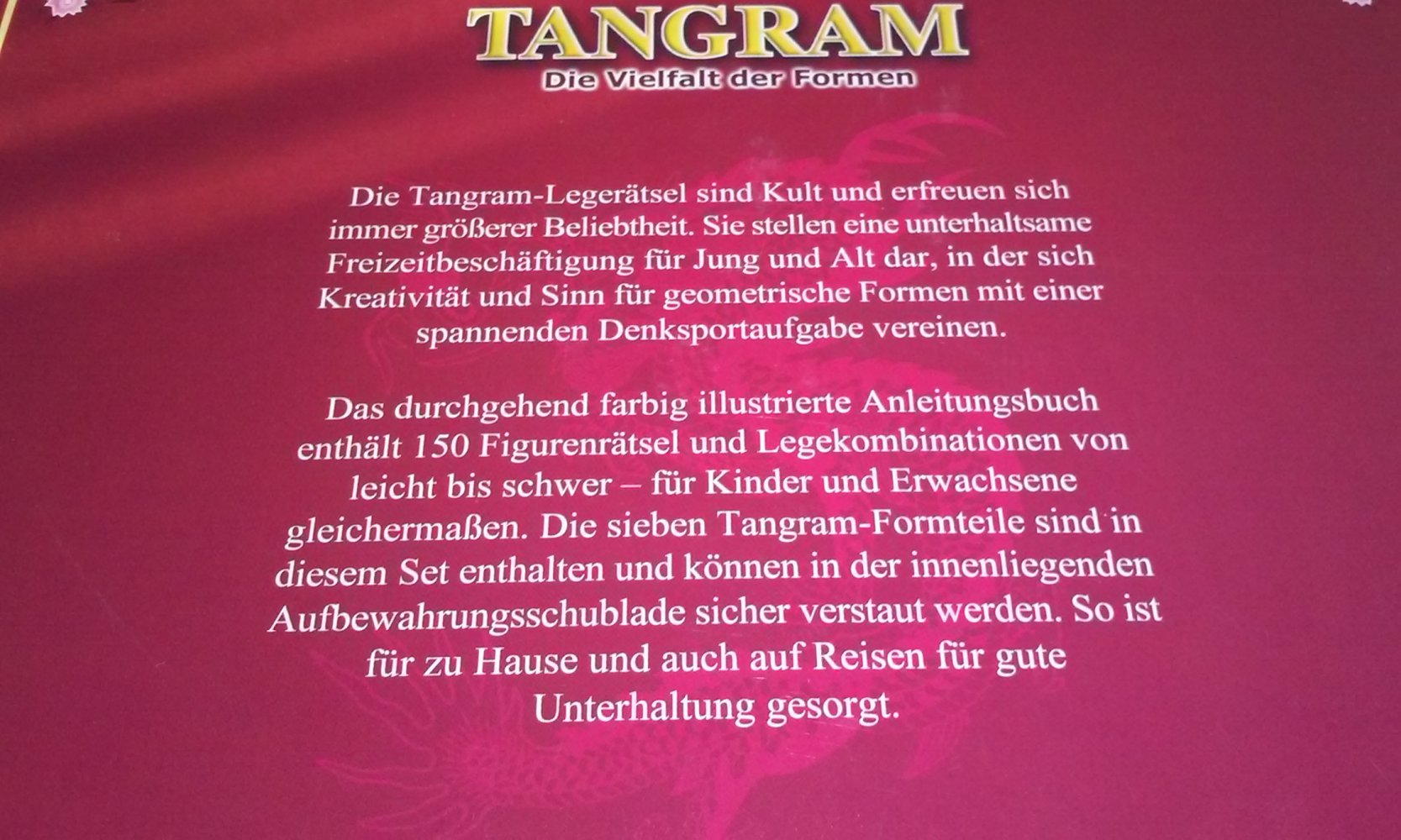 Tangram, Die Vielfalt der Formen  neuw. Geschenktipp