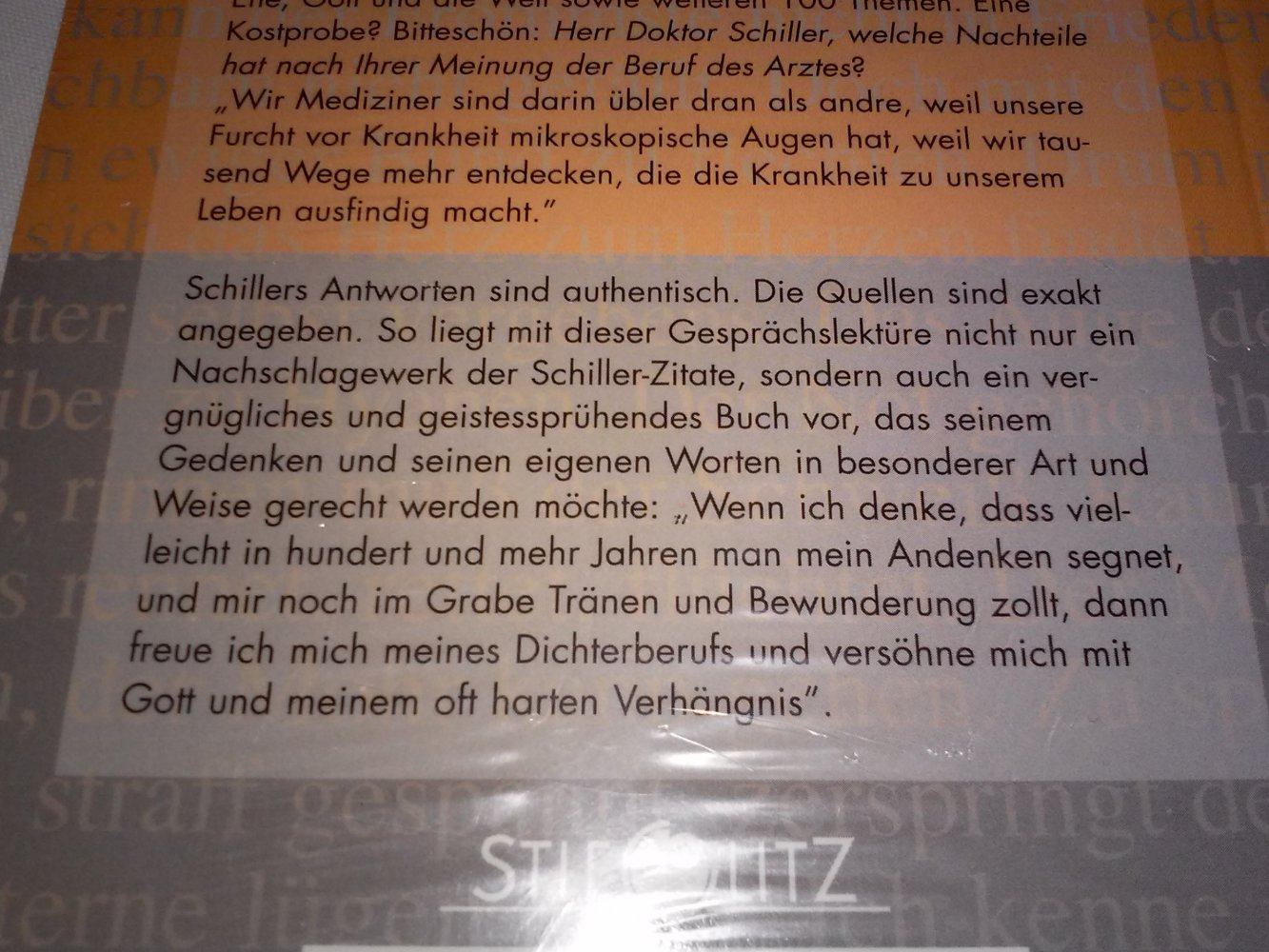 Wolf Manfred, Leser fragen - Schiller antwortet