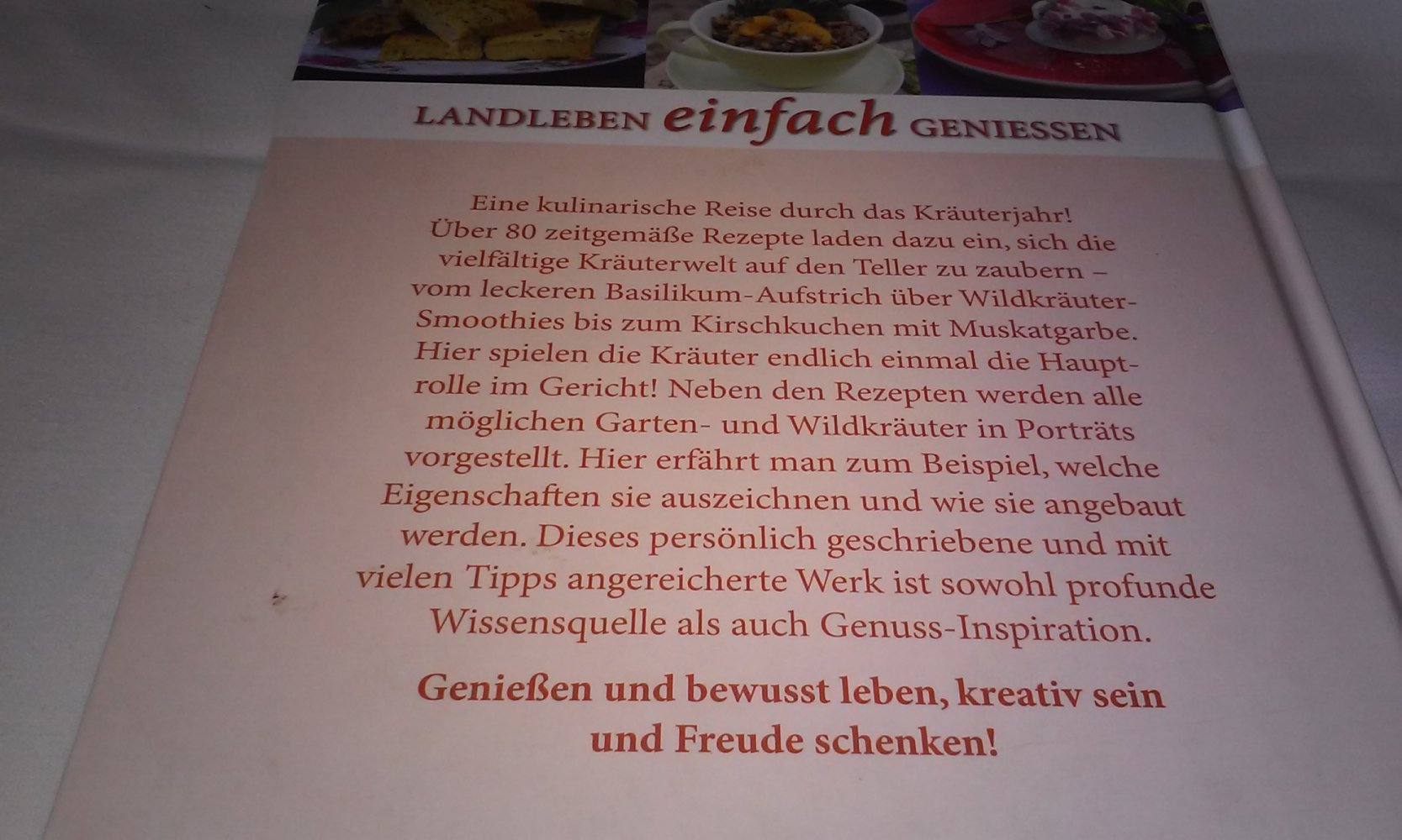 Neu! Landleben einfach geniessen - Köstlich Kochen mit Kräutern  Geschenktipp