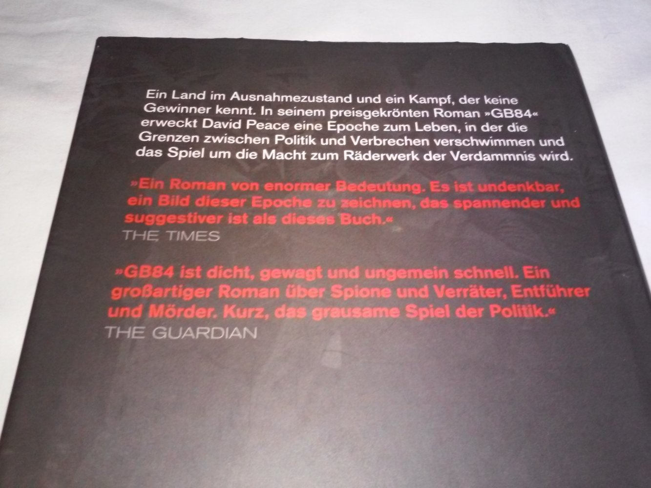 NEU! David Peace: GB84 (Großbritanien84) -  Epos - Geschenktipp