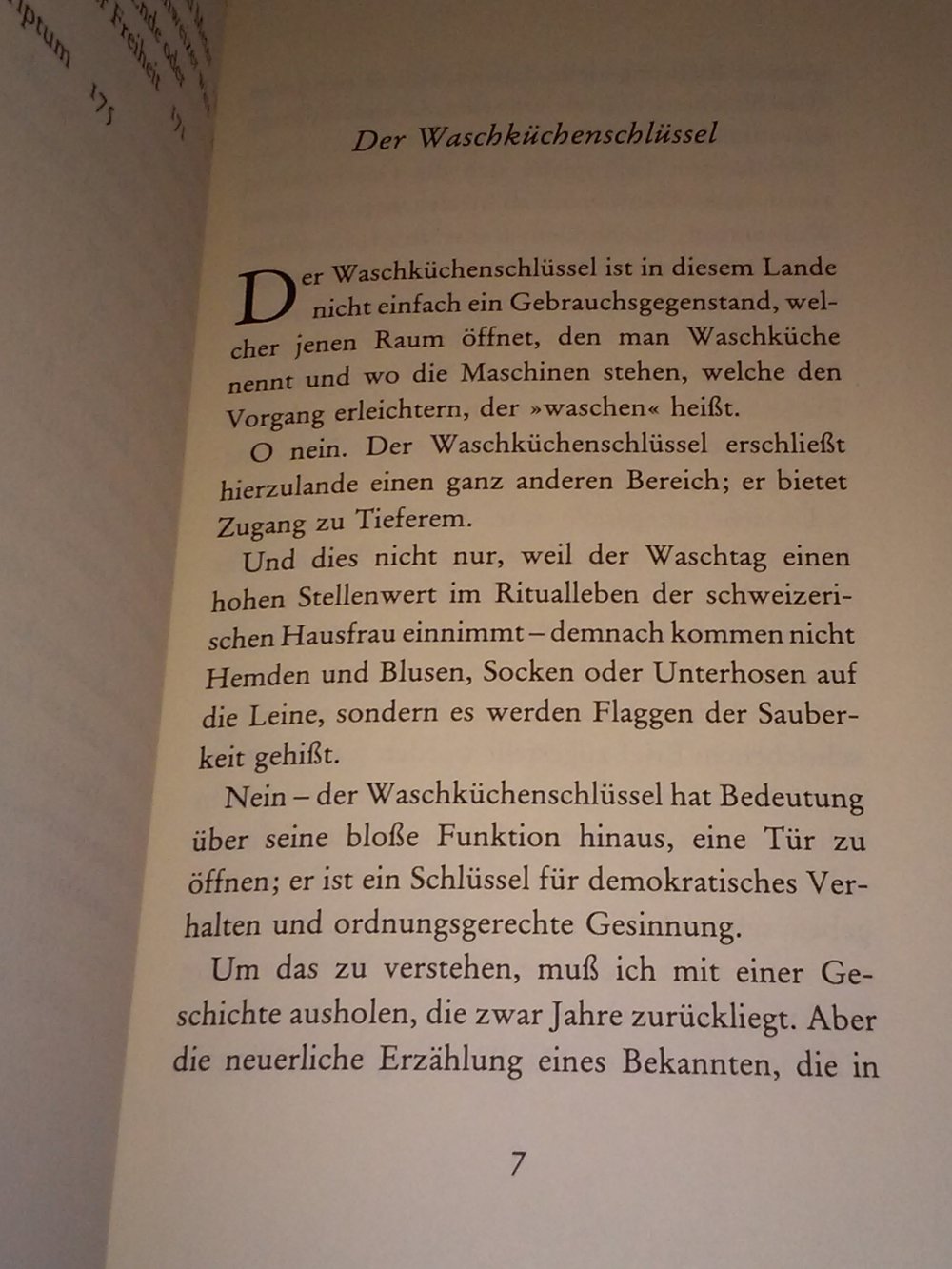 Hugo Loetscher´s Der Waschküchenschlüssel: oder Was - wenn Gott Schweizer wäre