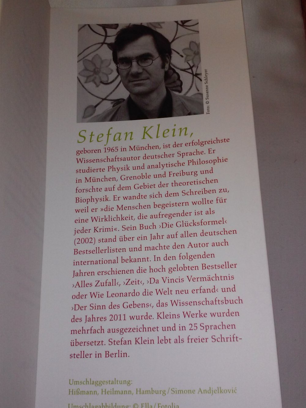 Stefan Klein´s -Die Glücksformel: oder Wie die guten Gefühle entstehen- Bestseller  Geschenktipp