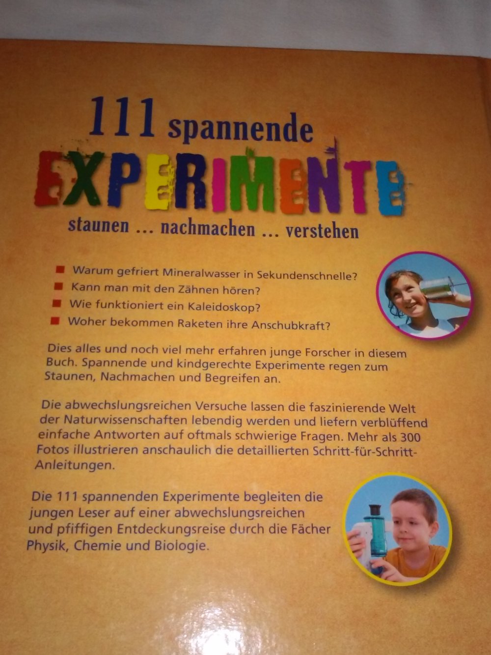 111 spannende Experimente, staunen,nachmachen,verstehen 
