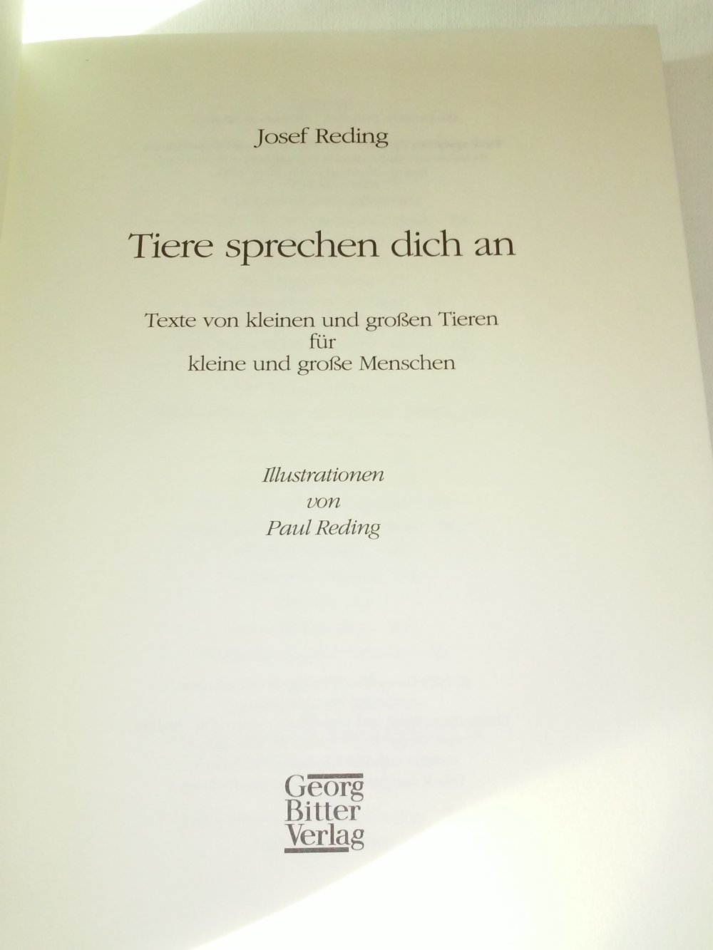 Tiere sprechen dich an (von 7 - 107 Jahren) altes Kinderbuch