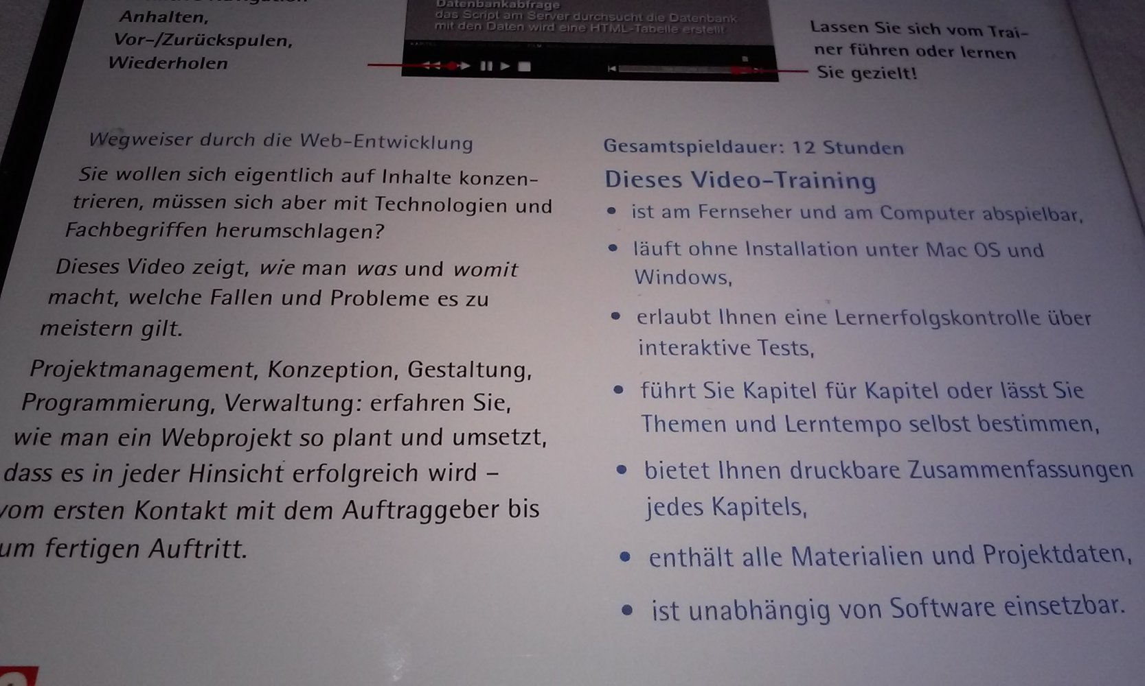 video2brain Erfolgreiche Websites (PC+MAC-DVD) programmieren 12 Stunden Video-Training