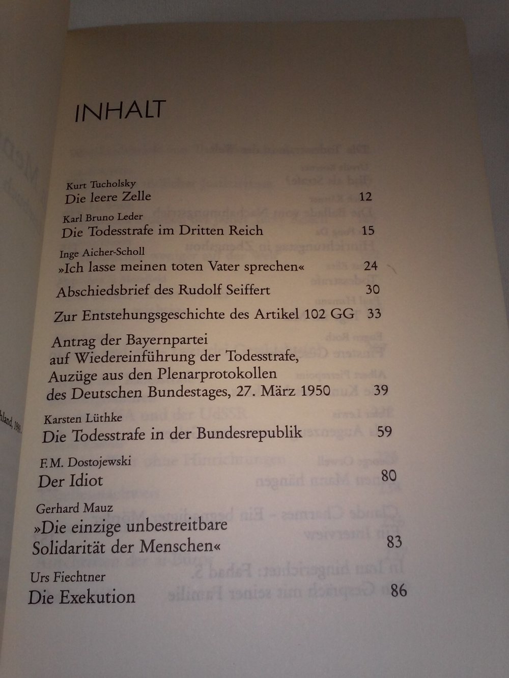 Ein Mensch weniger : Ein Lesebuch gegen die Todesstrafe