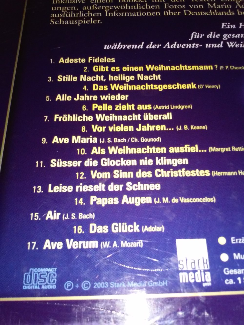 Mario Adorf liest die schönsten Weihnachtsgeschichten der Welt