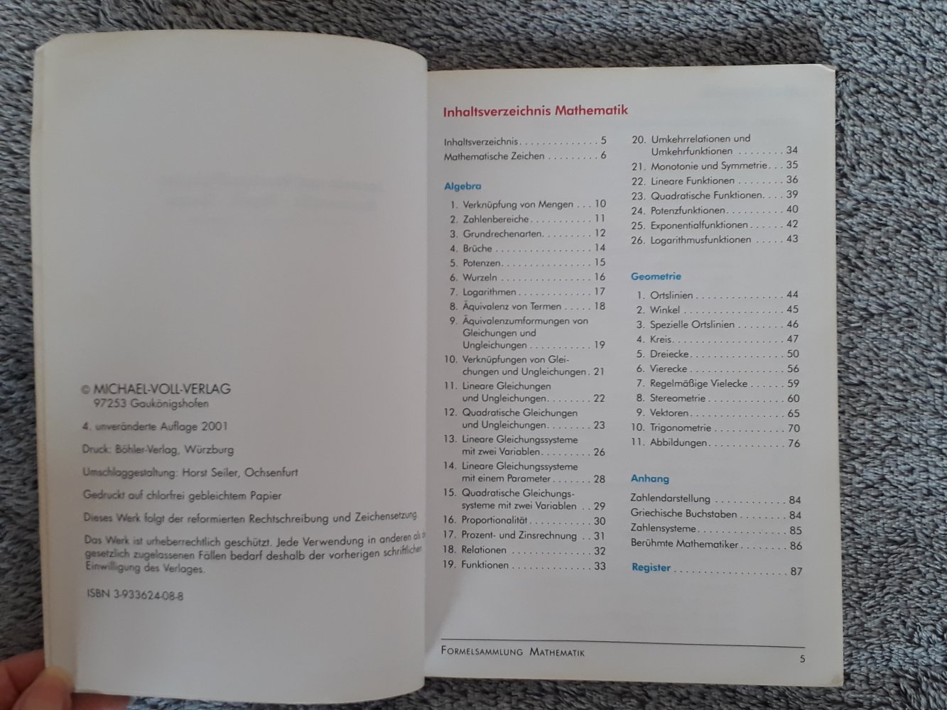 Formelsammlung für Mathe, Physik und Chemie - Lernhilfe