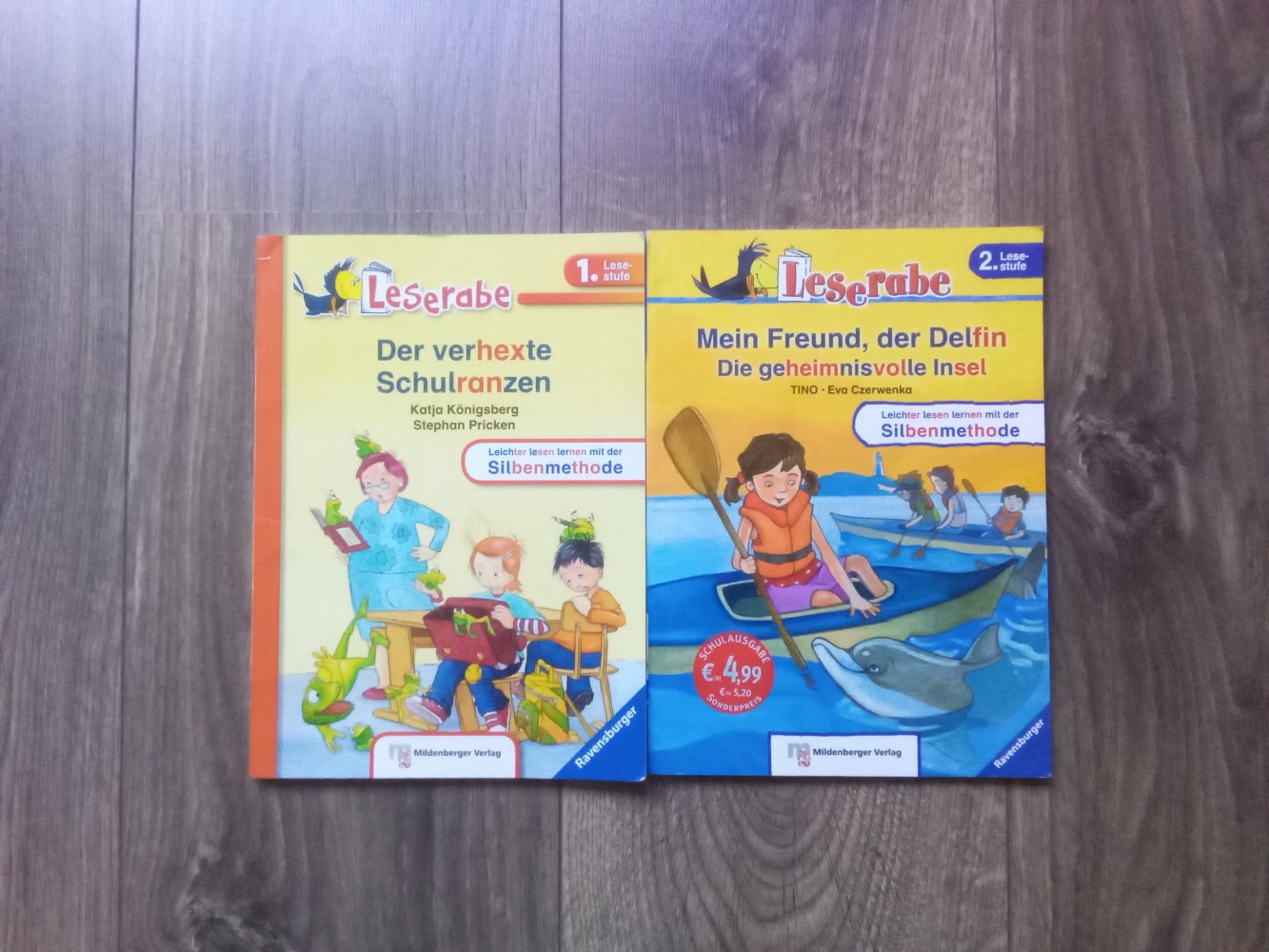 2x Leserabe 1. + 2. Lesestufe Silbenmethode Delfin verhexte Schulranzen