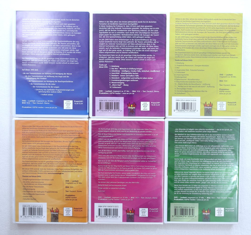 Karma Singh Set: 7 DVDs + 2 CDs - Transmissionen, Verjüngung