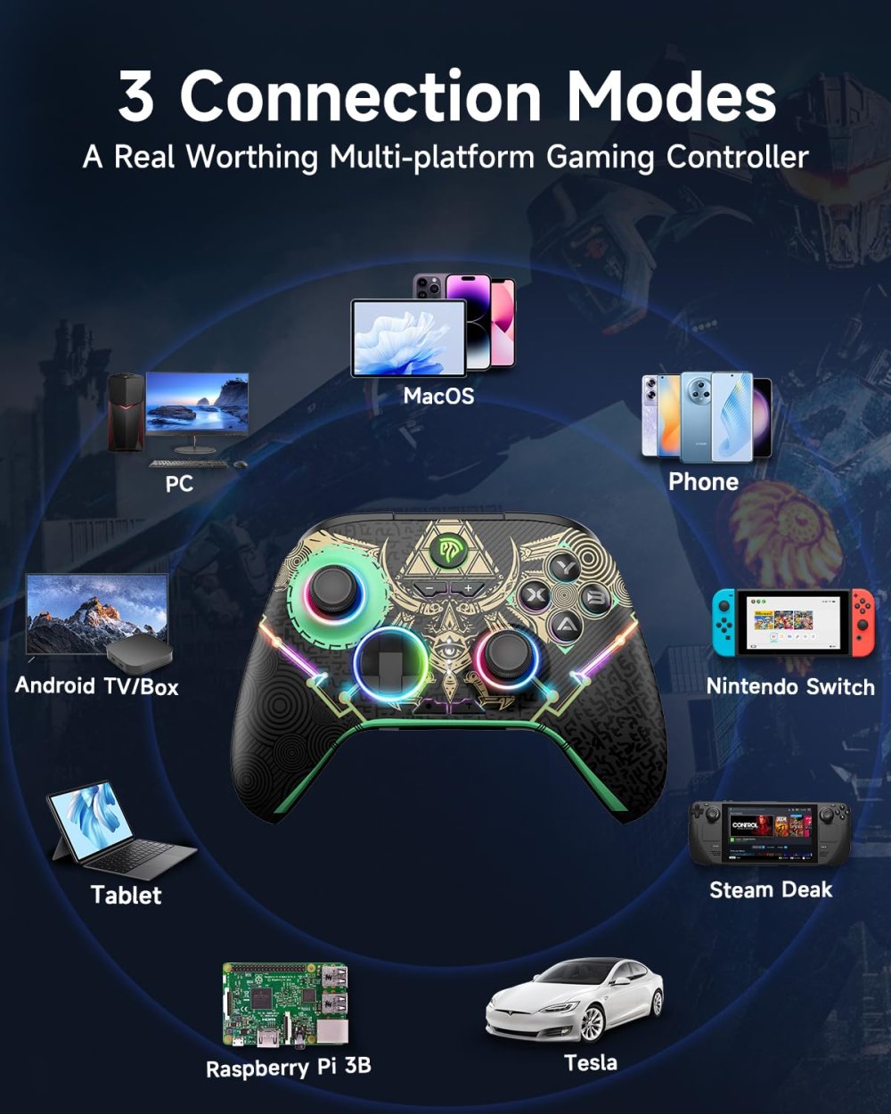EasySMX X15 kabelloser Bluetooth Controller, alle Plattformen NEU
