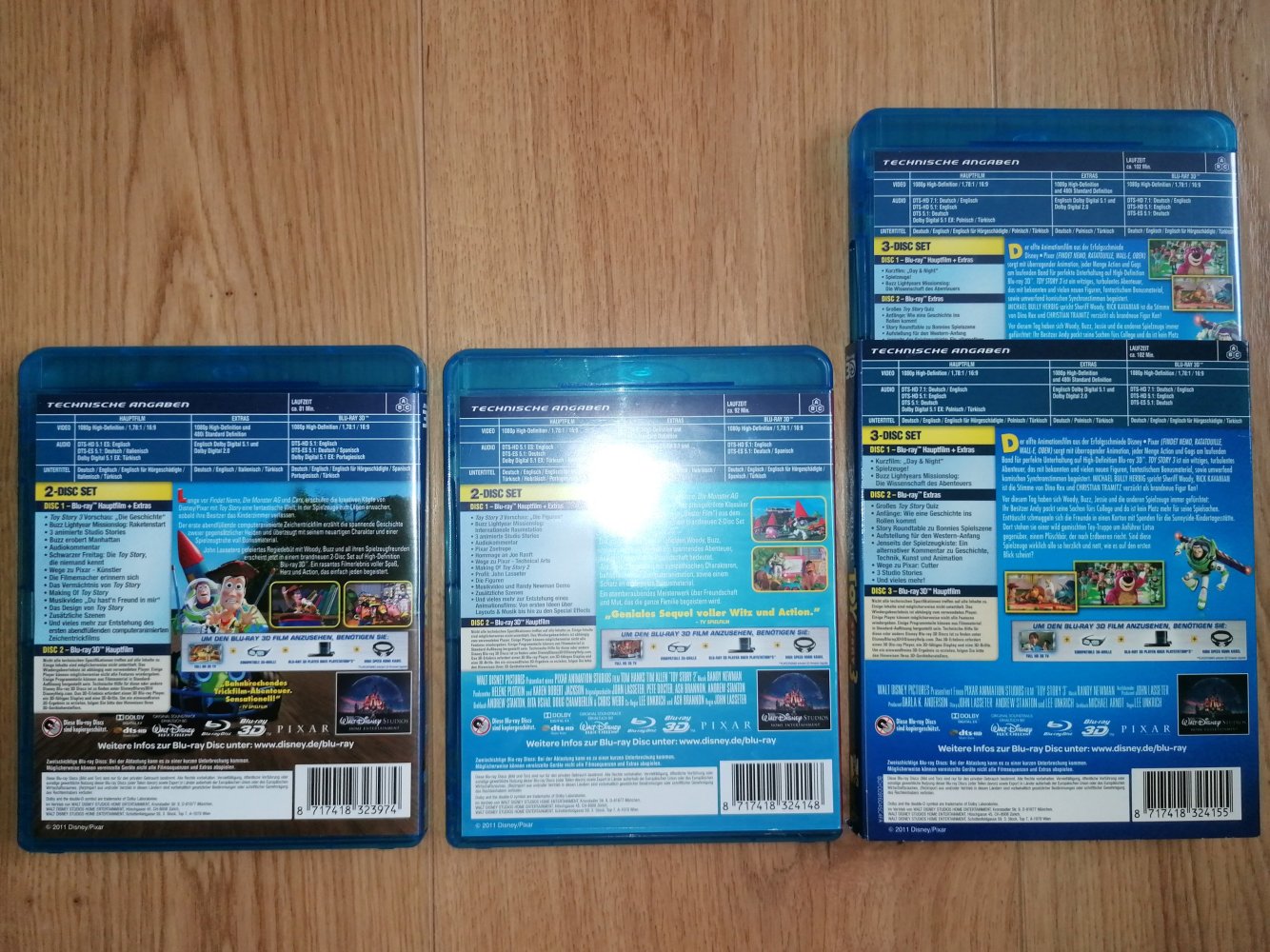 Blu-ray + Blu-ray 3D Toy Story 1 + 2 + 3 Walt Disney Pixar