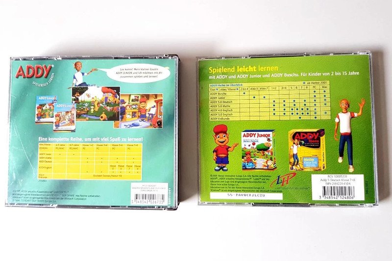 ADDY Deutsch Klasse 3+4 / 7+8 Klasse je 2 CD-ROMs.