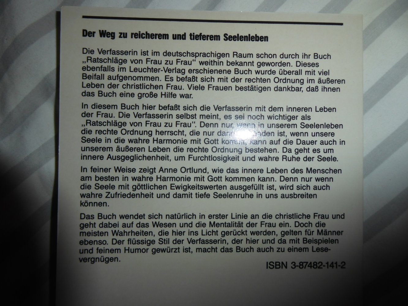 Buch Glaube christlich Frau in Harmonie mit Gott Seelsorge Ratgeber A. Ortlund