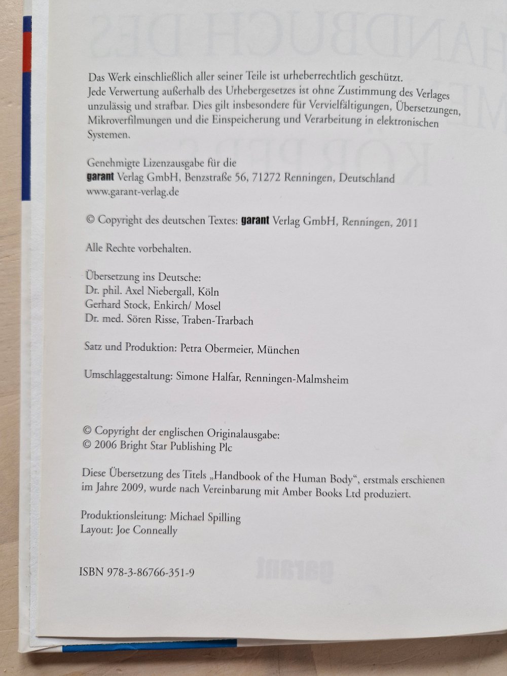 Handbuch des menschlichen Körpers 