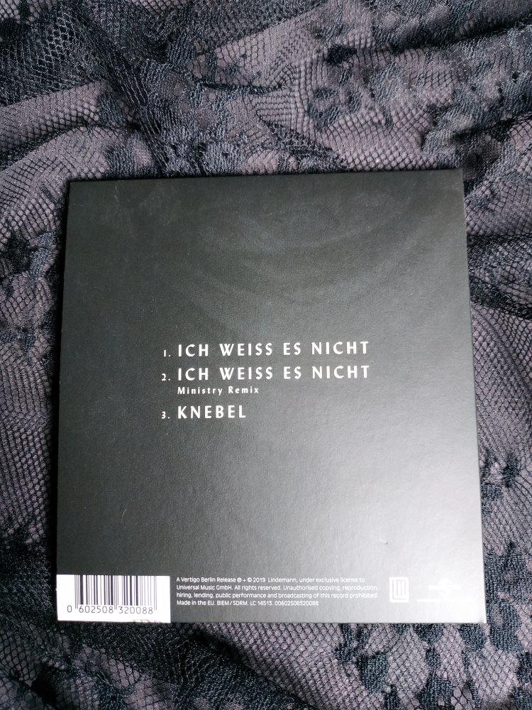 CD Single Lindemann Tätrgren Knebel & Ich weiß es nicht 2019