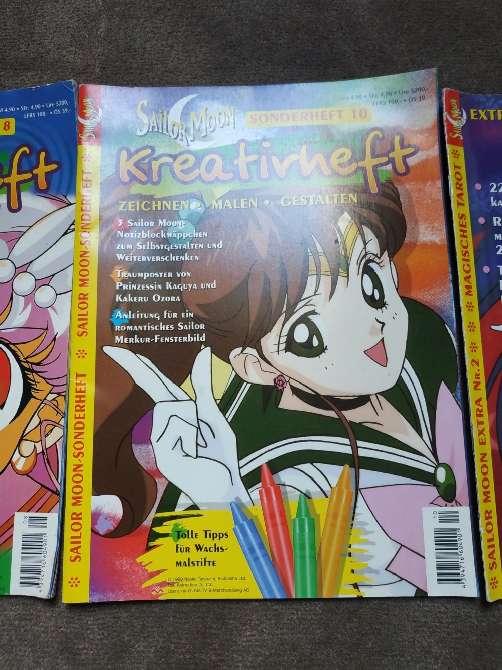 Sailor Moon Kreativheft 8 + 10 + Tarot Sammlerstücke + Poster