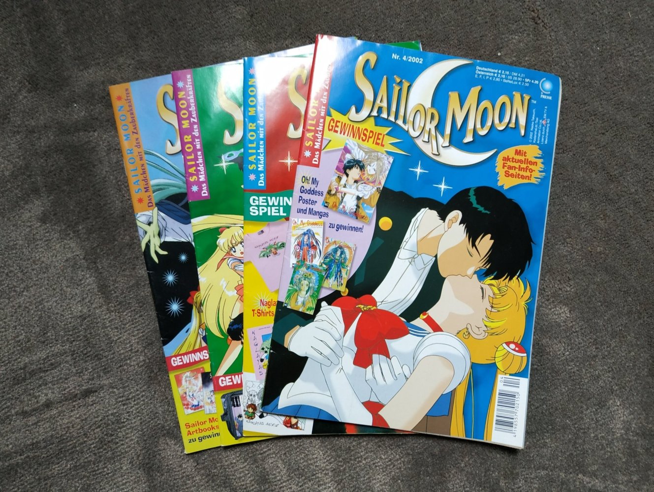 Sailor Moon Zeitschriften 74 Stück Sammlerstücke 1999 2000 2001 2002 Rar selten