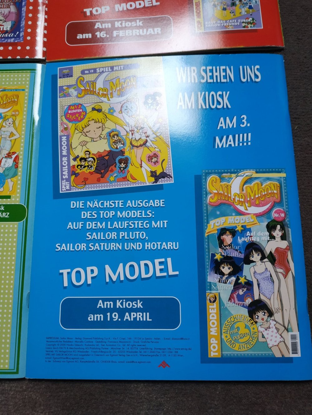 4 Sailor Moon Spiel Mit Heft benutzt + Poster & Sticker 1999